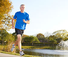 male is running outside