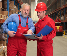 construction workers talking